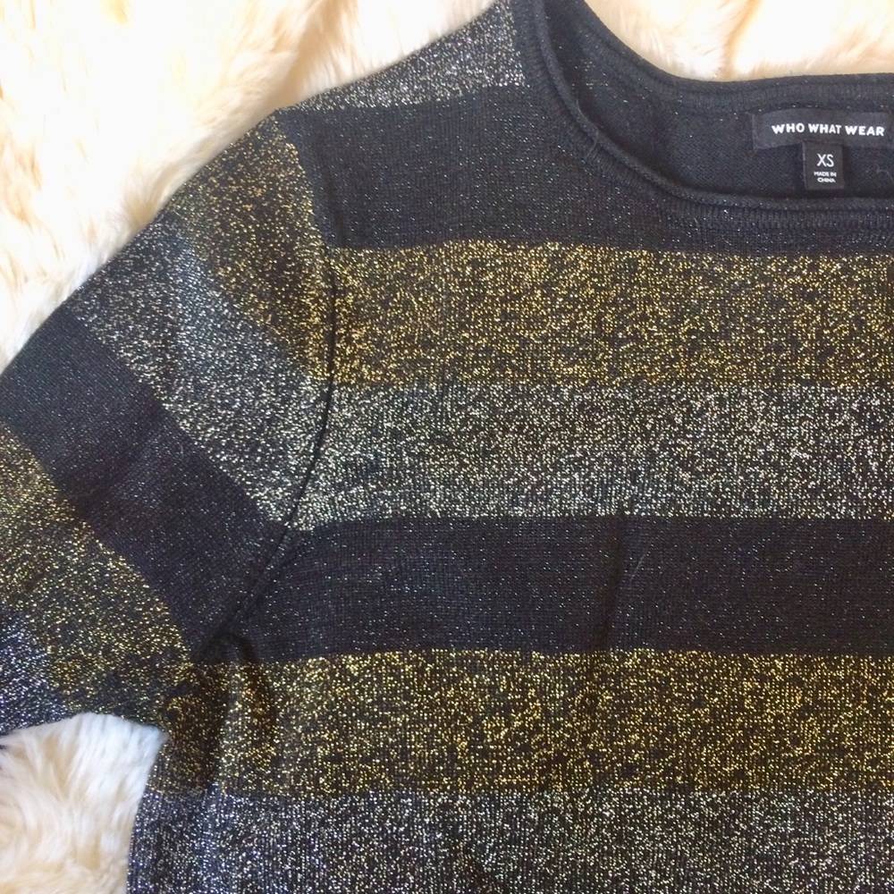 Who What Wear Glitter Long-Sleeve Tee